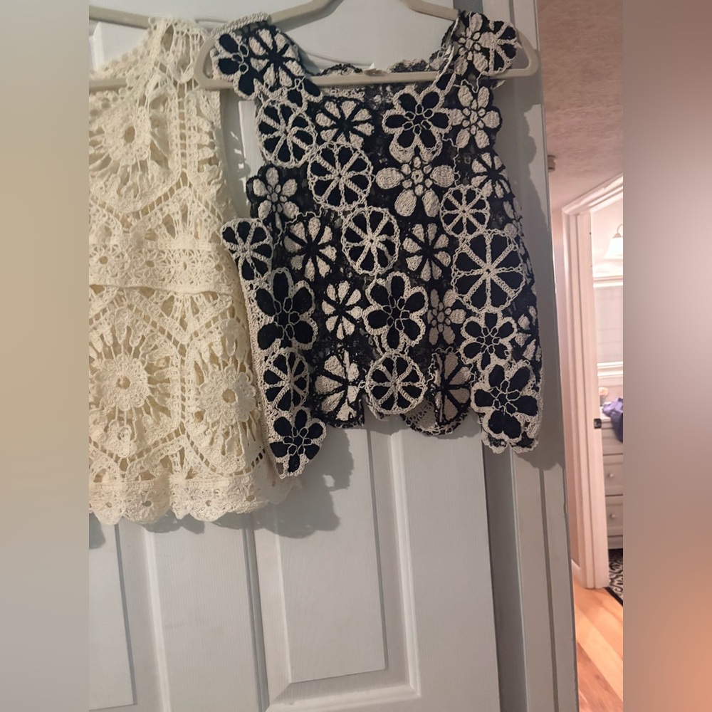 NWOT never worn 2 OSFM crotchet POL tops